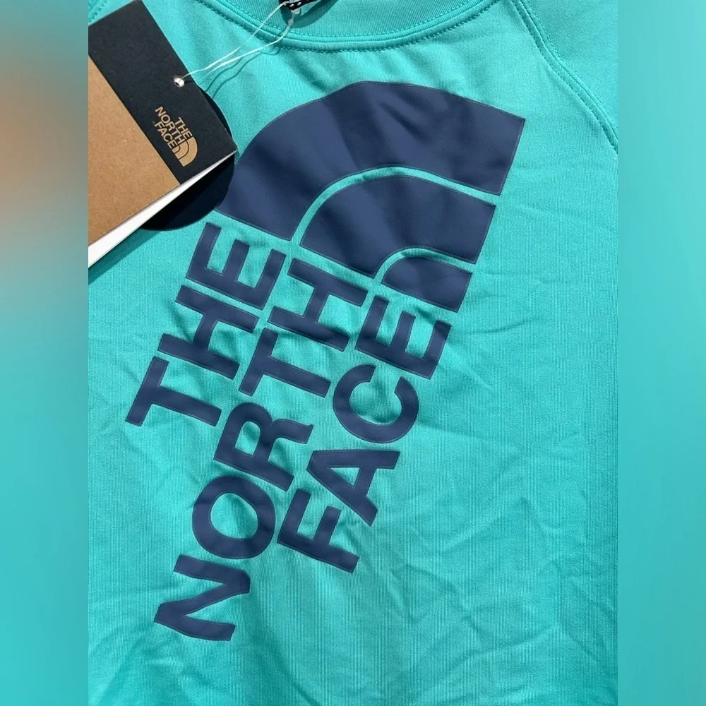 The North Face Boys XS Amphibious Long Sleeve Sun Tee Aqua Kids NWT UPF 40+